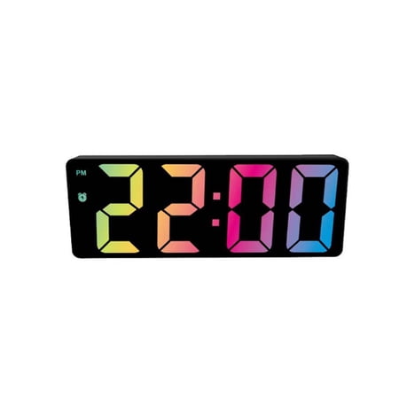 DESIGNICE 2026 New Alarm Clock,Adjustable Brightness Digital Clock with Night Mode,Voice Controlled Bedside Clock with Dual Power Supply and 5 Display Modes