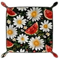 thumbnail image 2 of Jewelry Dish Trinket Tray Home Decor Wedding Gift for Her Small Ring Holder Watermelons Daisy Flower Pattern Flag, 16x16cm, 2 of 6