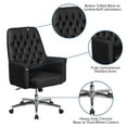 thumbnail image 6 of Flash Furniture Hansel Mid-Back Traditional Tufted Black LeatherSoft Executive Swivel Office Chair with Arms, 6 of 13