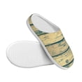 thumbnail image 3 of Haiem Retro Wooden Print Women's Fuzzy Memory Foam House Slipper Cozy Home Footwear Non-slip Winter Slippers-42/43, 3 of 7