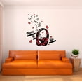 thumbnail image 1 of Music Wall Decal Floral Themed Headphones with Musical Notes and Hearts Bedroom Wall Decal for Boys Instrument Cute Themed Room Décor - Size: 9 In x 10 In, 1 of 5
