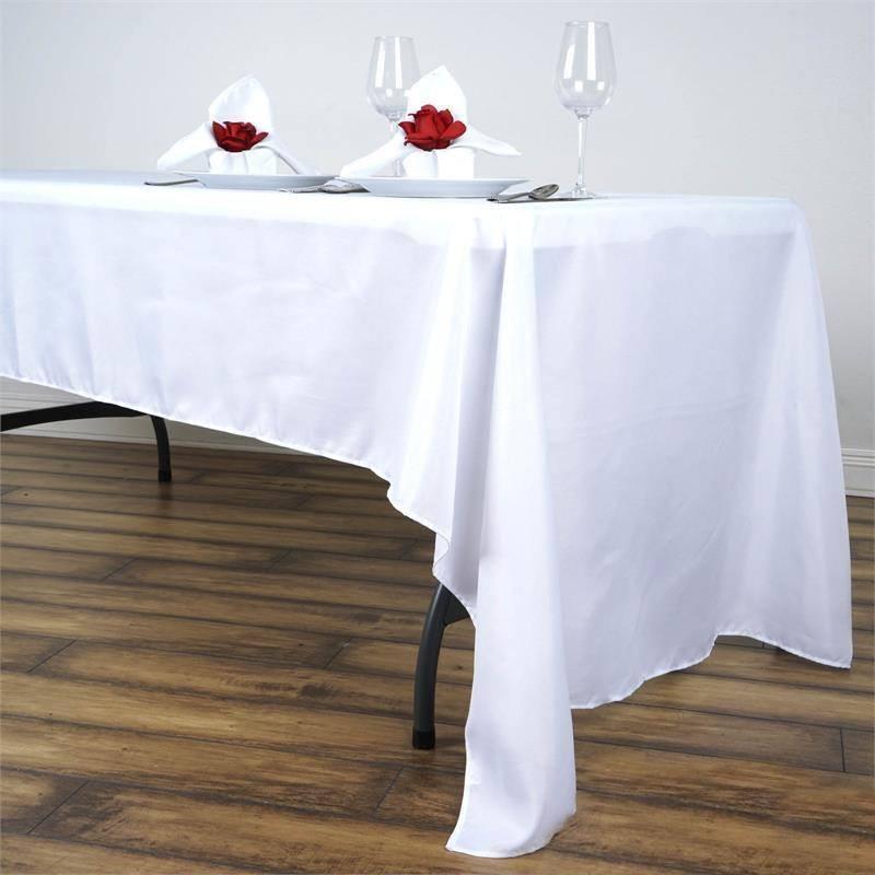 Efavormart 60x126" WHITE Wholesale Linens Rectangle Polyester