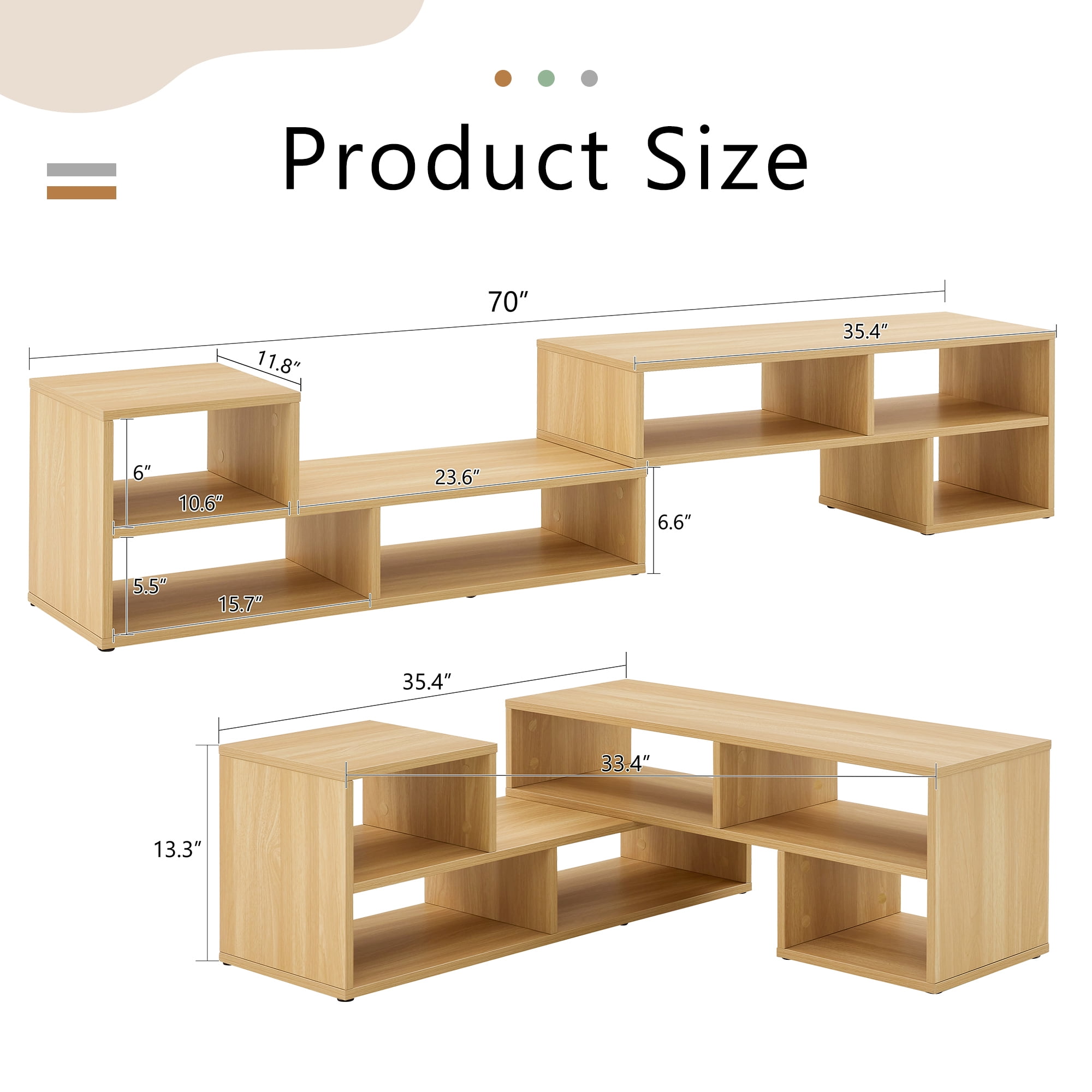 2 Pieces Cube TV Stand for TVs up to 70,Free Combination Gaming Entertainment Center Media Stand,Open Storage Bookcase Shelf for Living Room