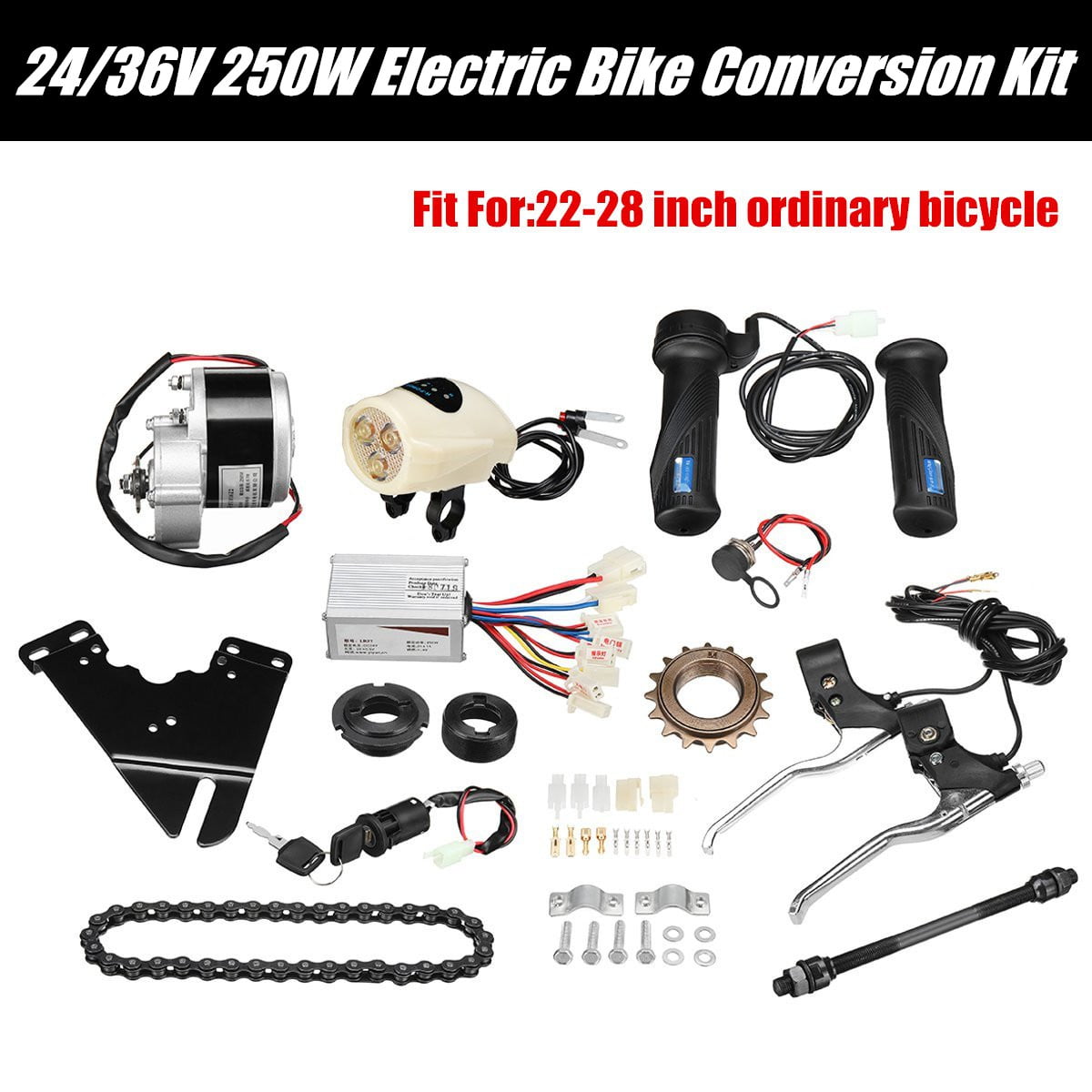 350W 24V Electric Bicycle E-bike Conversion Kit For 22''-28'' Ordinary Bicycle 