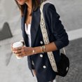 thumbnail image 2 of Women Workoffice Suit Single Breasted Fashion Jacket Button Down Fitted Outwear Solid Color Blazer Pockets Professional Overcoat V Neck Cardigan, 2 of 6