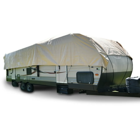 Budge Industries RV Rooftop Cover Fits Multiple RV Classes up to 50' Long (Tan, Polyester), 30' Long x 16' Wide