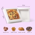 thumbnail image 2 of Paquete de 25 cajas para tartas, cajas de panadería blancas con ventana, cajas automáticas para donas, galletas, pasteles, ideal para fiestas, Navidad, día de, 2 of 4