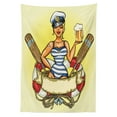 thumbnail image 3 of Ambesonne Retro Tablecloth Rectangular Table Cover, Sailor Blonde in, 60"x84", Multicolor, 3 of 4