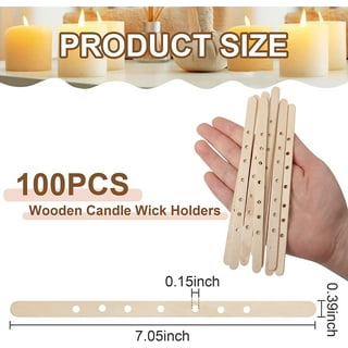 150PCS Candle Wick Holders for Candle Making – 4.5 Inch Candle Wick Holder  Wick Centering Tool for Candle Making Wick Setter Tool 1 Hole Wood Wick