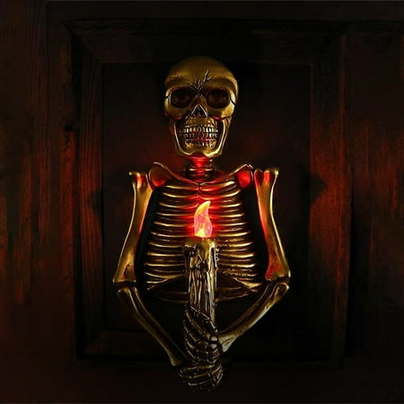 

Ggdda Lights Lamp 3D Flame Wall-Mounted Lamp Skeleton Wall-Mounted Night Home Decor Halloween Decorations Gold One Size