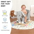 thumbnail image 3 of DIPU-Home Elephant Ride-On Rocking with Lullaby Song, Hand Puppets, Safety Belt, Plush Rocking Horse for Ages 1-3, Interactive Kids Rocker, Gray, 3 of 7