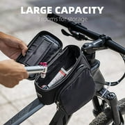 ROCKBROS Bike Frame Bag Bike Phone Mount Bag Bicycle Phone Holder with Side Bags Bike Top Tube Bag for Cycling Mountain Road Bike Pouch Accessories Storage Bag