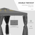 thumbnail image 4 of Outsunny 10' x 10' 2-Tier Patio Gazebo with Mesh Sidewalls, Dark Grey, 4 of 10