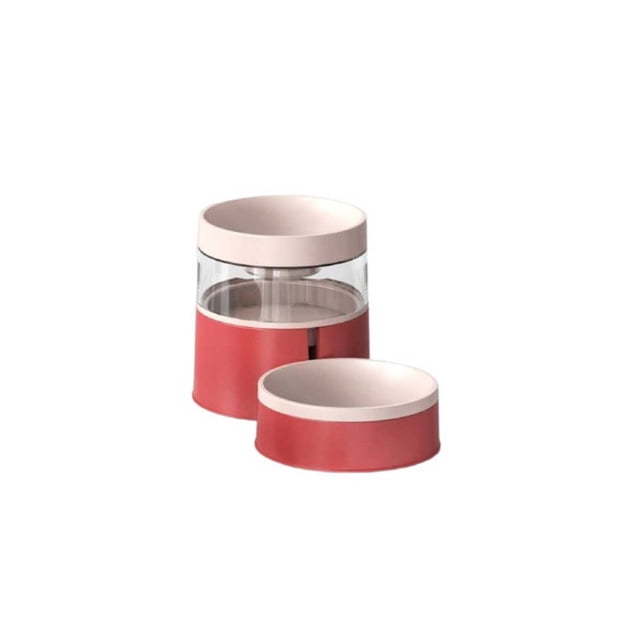Greeniant Alimentador automático Universal para mascotas de gran capacidad, dispensador de alimentos con protección para el cuello, cuenco de agua, Suministros para gatos blanco rojo Greeniant PT004464-03