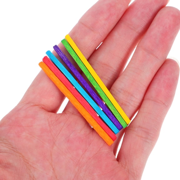 LOLIPPYY 1000pcs Multi-Colored Craft Wood Pieces for Indoor and Outdoor Projects with Smooth for Fun
