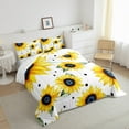thumbnail image 3 of Manfei Chic Flower Sunflower Boy Girl 2pcs Bedding Comforter Set,Black Polka Dots Twin Comforter Sets,Black Yellow Green Breathable Bedding Set,Super Cozy Room Decor,Reversible, 3 of 8