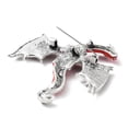 thumbnail image 2 of 5pcs Dragon Alloy Brooch Enamel Pins Antique Silver FireBrick 62x58x11mm, 2 of 2