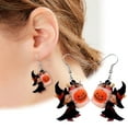 thumbnail image 2 of BNNG Women'S Witchy Halloween Earrings Love Acrylic Halloween Witch Pumpkin Earrings Large Long Pendant Womens Girls Holiday Jewelry Gift Charms Women'S Witchy Halloween Earrings, 2 of 9