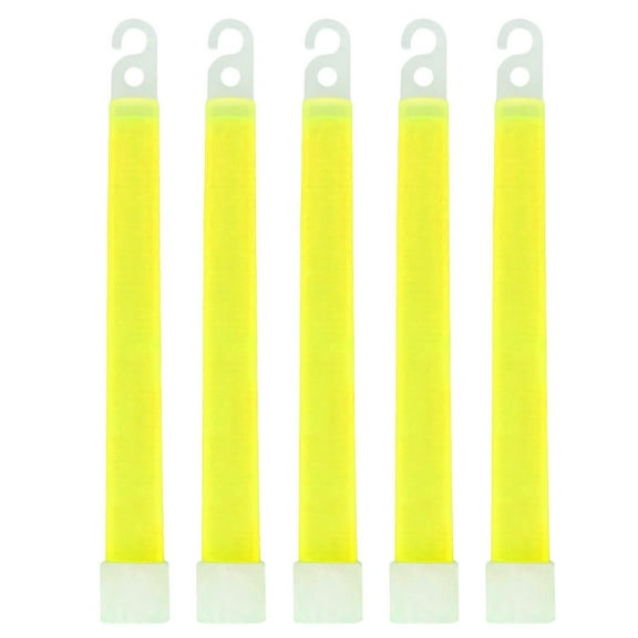 Ultra Bright 6 Inch Glow Sticks - Emergency Bright Chem Glow Sticks with 12 Hour Duration - Camping, Hiking Glow Stick Lights - for Parties and Kids Activities - Blackout Or Storm Ready Use (5pc)