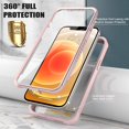 thumbnail image 2 of GOODON iPhone 12 Case,iPhone 12 Pro Case with Built-in Screen Protector,Pass 20 ft. Drop Test Military Grade Clear Cover Full Body Protective Phone Case for FYBTO iPhone 12/12 Pro 6.1" Black, 2 of 5