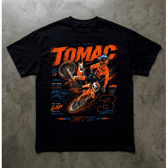 Eli Tomac #3 Motocross Graphic T-Shirt - ET3 Supercross Dirt Bike Racing Tee