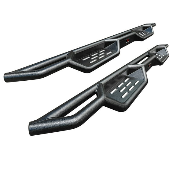 APS Black 6 Inches Tubular Drop Down Style Nerf Bars Running Boards Compatible with Jeep Wrangler JK 2007-2018 4-Door (Factory sidesteps or rock rails have to be removed)