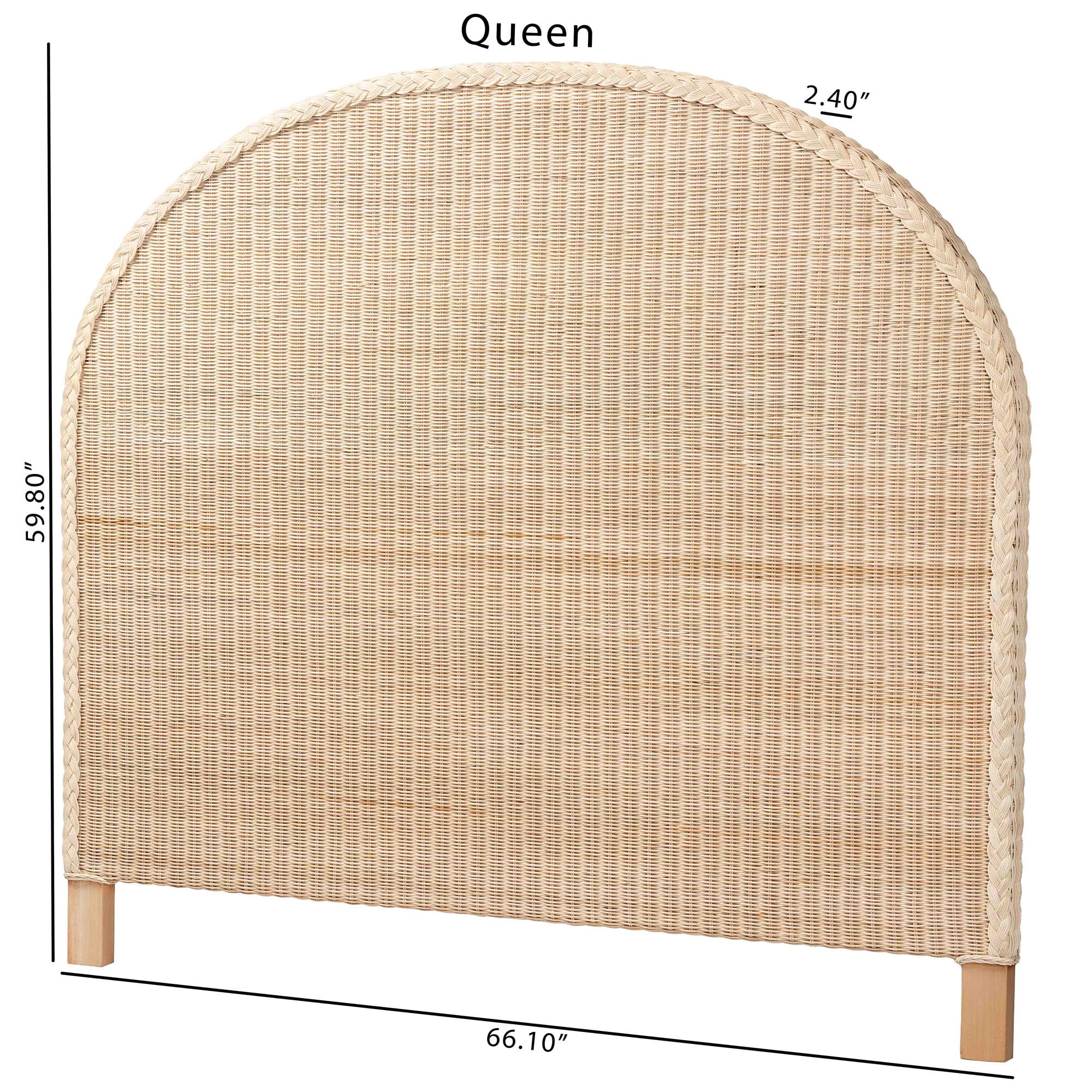 bali & pari Lanica Japandi Headboard, Queen, Pale brown