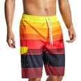 thumbnail image 2 of APEXFWDT Big and Tall Mens Swim Trunks Long, 9 Inches Inseam Mens Boardshorts Bathing Suits Color Block Summer Board Shorts Swim Shorts, 2 of 7