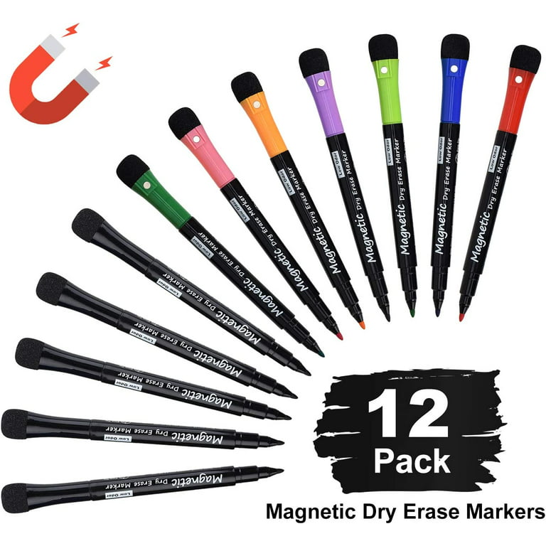S & E TEACHER'S EDITION 96 Pcs Dry Erase Markers, Whiteboard Markers，12  Assorted Colors with Low-Odor Ink, for School, Office, or Home