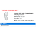 thumbnail image 2 of License Light Bulb - Compatible with 1992 Toyota Camry, 2 of 2