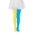 thumbnail image 3 of dazeni Tights for Girls Color Block Ballet Leggings Ultra-Soft Footed Dance Stockings School Uniform Tight Carnival Outfits for Play Clothes Yellow 2-8 Years, 3 of 7