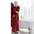 thumbnail image 1 of Camisón de franela alargado y grueso para parejas, para otoño e invierno, albornoces para hombres y mujeres, pijamas de vellón coral extragrandes, 1 of 6