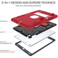 thumbnail image 3 of iPad 9th Generation Case, iPad 8th Generation Case, iPad 7th Gen Case, iPad 10.2"2021/2020/2019 Case, 3 in 1 Heavy Duty Ruggedproof Protective Cover with Stand Pen Holder, Red/Black, 3 of 9
