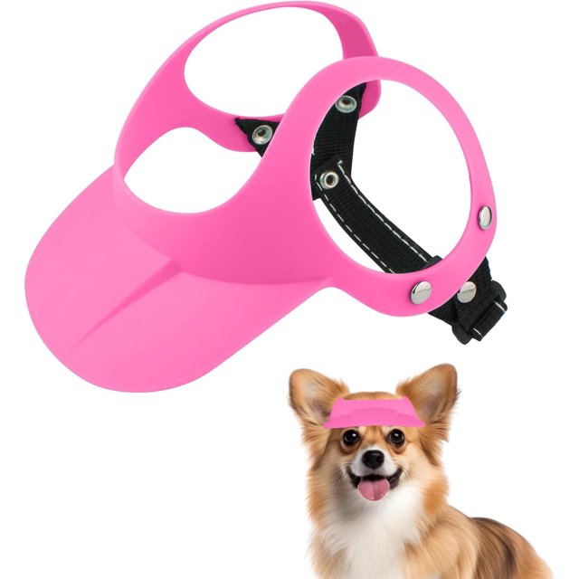 HeeHom Dog Sun Hat for Small Dogs 16.5-27.5lbs - Adjustable Summer Cap with Ear Holes, Beach & Walking Visor for French Bulldog/Corgi/Puppy UV Protection