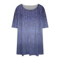 thumbnail image 5 of Oplxuo Womens Plus Size Tops Tunic Short Sleeve Crew Neck Shirts Casual Soft Floral Blouse, 5 of 5