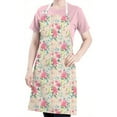 thumbnail image 5 of Pioneer Flower Floral Print Pattern Apron-Garden Aprons for Women with Pockets-Cotton Linen Waterproof Kitchen Cooking Gardening Aprons Adjustable for Kitchen,Cooking,BBQ and Salon 33x27 Inch, 5 of 7