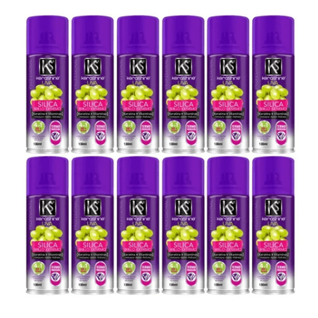 CAJA KERASHINE SÍLICA EN SPRAY UVA 130 ML TERMO-PROTECTOR 12 PIEZAS Kerashine Spray