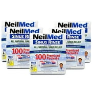 5 Pack - NeilMed Sinus Rinse Premixed Refill Packets 100 Each