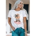 thumbnail image 3 of ABPHQTO Camiseta de manga corta con estampado gráfico de coche de planta de vibraciones de verano blanco para mujer, 3 of 5