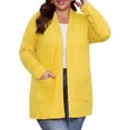 thumbnail image 2 of Cueply Plus Size Lightweight Cardigan for Women Long Sleeve Open Front Casual Cover Up with Pockets Soft Draped Layering Jacket 1X-4X, 2 of 9