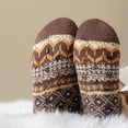 thumbnail image 3 of Monebena 1 Pairs Womens Slipper Fuzzy Socks Cute Fluffy Fleece Lined Men Socks Thicken Winter Warm Plush Cozy Soft Floor Socks M01, 3 of 7