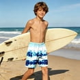 thumbnail image 2 of Rggeeun Boys Toddler Shorts Tie-Dye Pattern Elastic Waist With Adjustable Tie & Side Pockets Loose Fit Wide Leg Knee Length For Summer Outdoor Play Trendy Bottoms,Blue,9-10 Years, 2 of 6