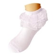 thumbnail image 4 of Caqnni Socks for Girls Toddler Ruffle Socks Lace Socks for Kids Baby Socks Frilly Dress Ankle Socks Dress Socks Ruffle Lace Socks ,1-3 Years, 4 of 4