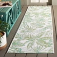thumbnail image 2 of SAFAVIEH Courtyard Jaylen Botanical Indoor/Outdoor Runner Rug, Ivory/Green, 2'3" x 8', 2 of 12