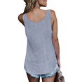 thumbnail image 4 of Women Summer Tops Women Sleeveless Summer Casual Tops O Neck Solid Color Casual Shirts Loose Fit Blouse Women's Shirts Sleeveless Tunic Loose Fit Tank Top Dresses for Clothes Woman Denim Grey 2XL, 4 of 7