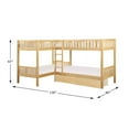 thumbnail image 3 of Lexicon Contemporary Wood Corner Bunk Bed with Storage Boxes in Natural Pine, 3 of 5