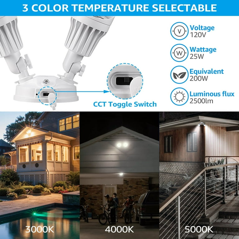LED Security Lights, 25W(200W Eqv.), 3CCT, Dusk to Dawn LED Security Lights, 25W(200W Eqv.), 3CCT, Dusk to Dawn