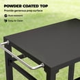 thumbnail image 4 of Outsunny Outdoor Grill Cart with Hooks, 2-Tier Rolling Kitchen Prep Station, 4 of 10