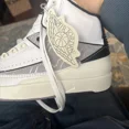 thumbnail image 2 of Ni - ke Ni - ke AIR JORDAN RETRO 2 LOW PYTHON DV9956-100 WHITE GREY SANDDRIFT SZ 8 New Nwt, 2 of 5