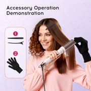 KIPOZI 1.5 Thermal Brush, Curling Iron Brush for Salon Blowout at Home, Thermal Round Brush Creates Smooth Straight Hair OR Natural Curls, Dual Voltage, Auto Shut-off, Gift for Women, Pink